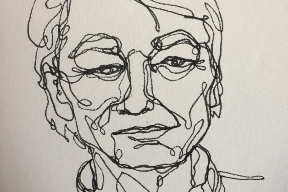 Pen drawing of David Whyte