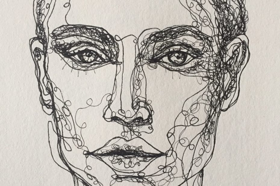 Pen drawing of Sascha