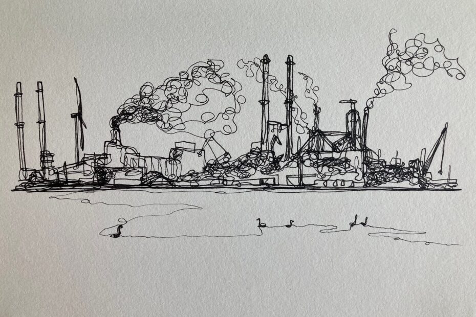 Tata Steel als lijntekening