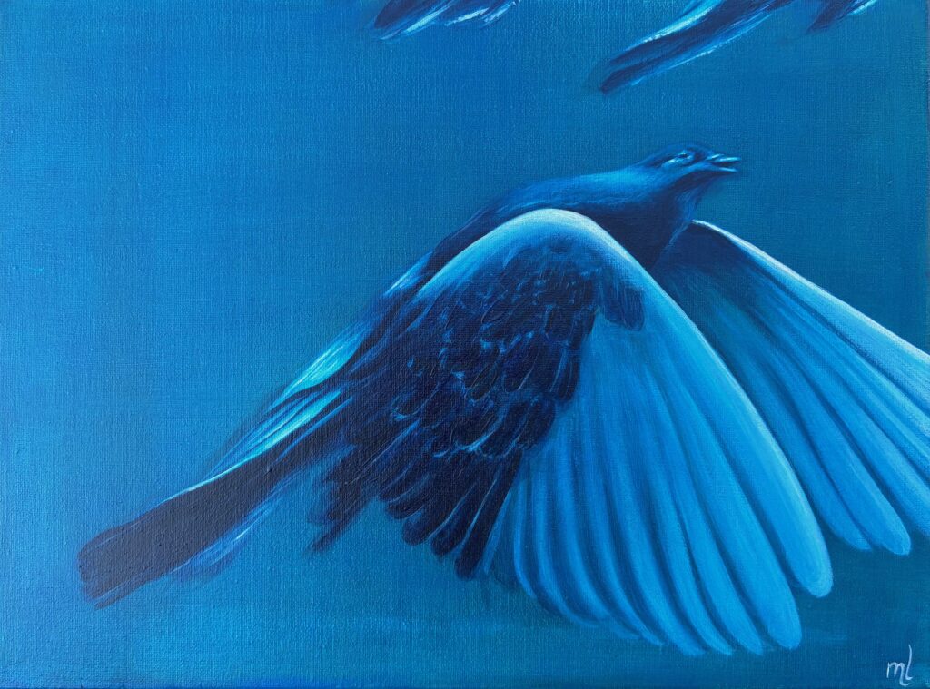 Duif in het blauwe uur