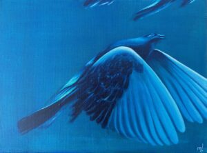 Duif in het blauwe uur